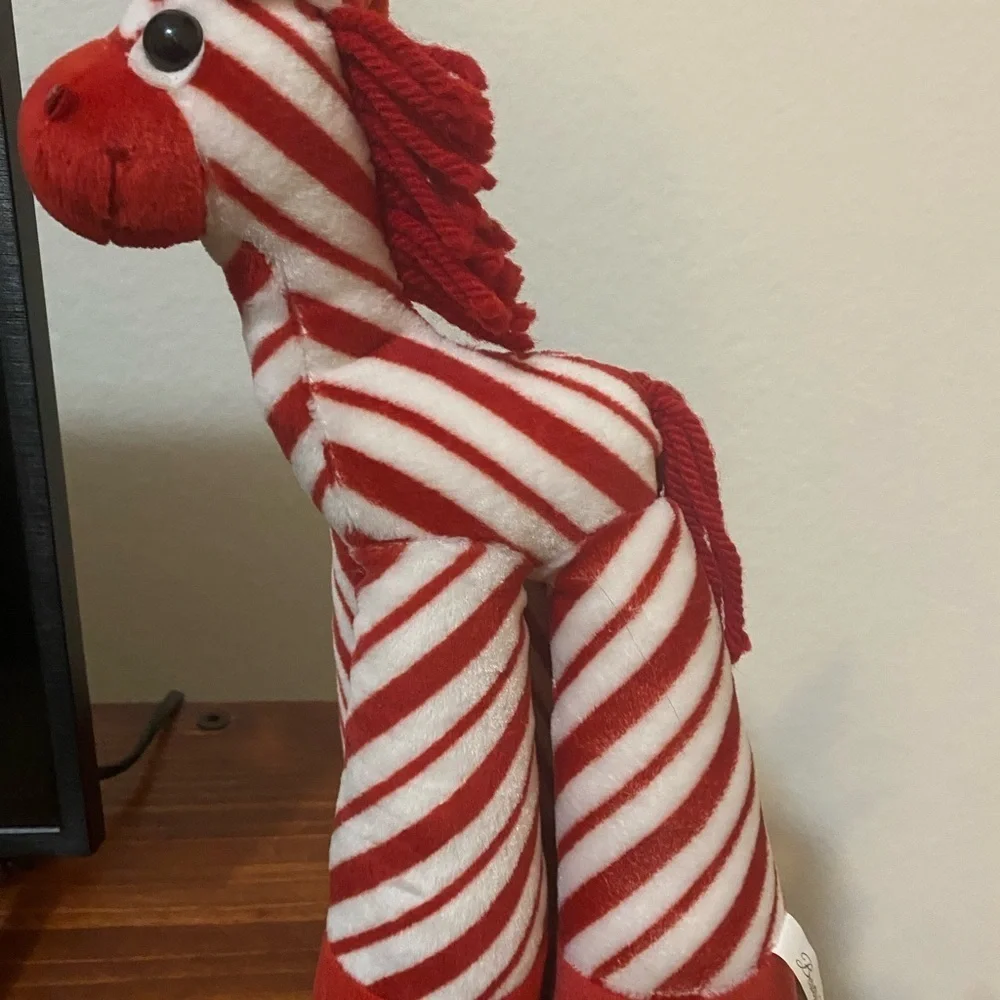 VTG Rare Bestever Funny Feet Peppermint Candy Cane Weighted Christmas 14”Pony